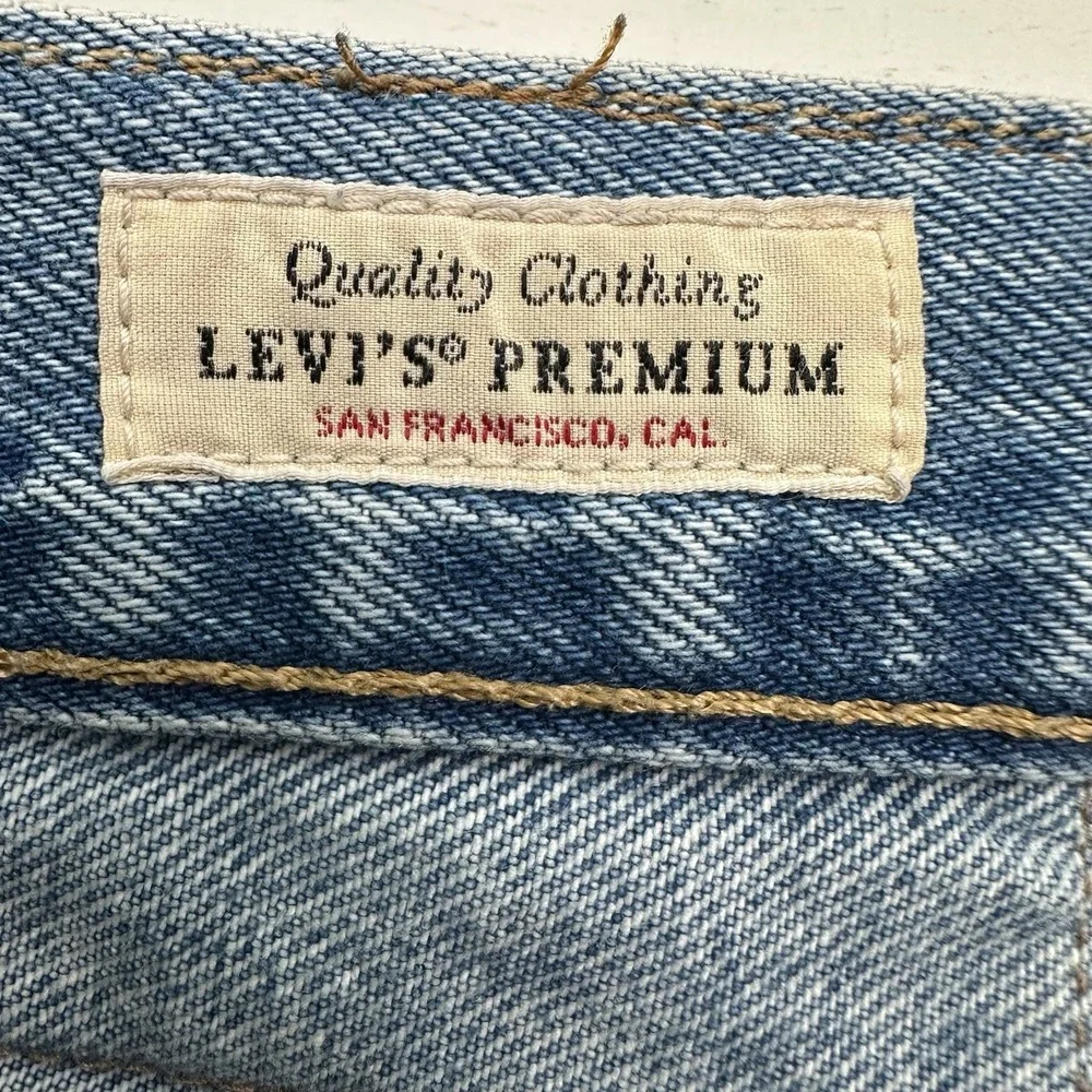 Levi's 568 Big E Premium Loose Straight Jeans Men 34x30 Cotton Light Blue Denim
